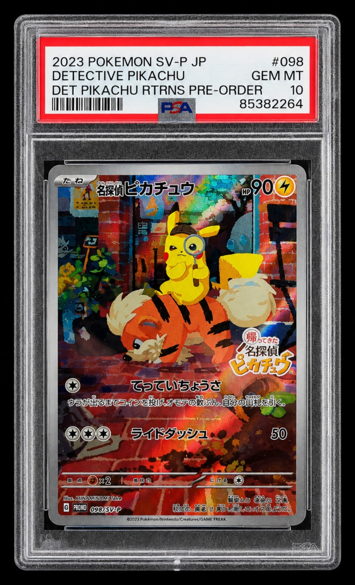 Graded 2023 Detective Pikachu Japanese promo card PSA 10 slab